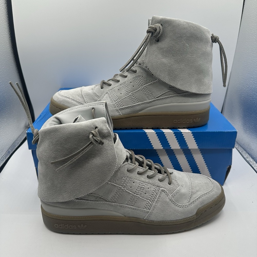 Adidas Forum Hi Moc Shoes‎ Mens Sz 13 Stone Grey Clay Suede Sneakers B27682